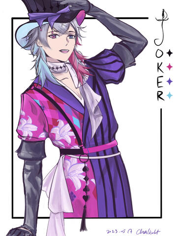 Gravy Bacon posing on a joker card. He looks smug and satisfied but I am not quite satisfied with how messy this art is. It’s okay tho, messy and imperfect is in character and we still lo- *cough* loathe him