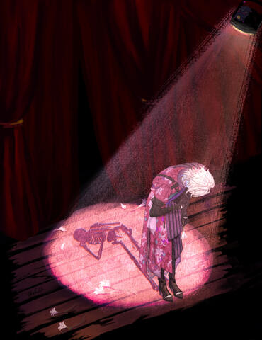 Bettel bows on stage. A spotlight and Phantom shine their watchful eyes down on him. Behind Bettel, a shadow bows, yet its skeletal shape resembles Jerry more than Bettel.